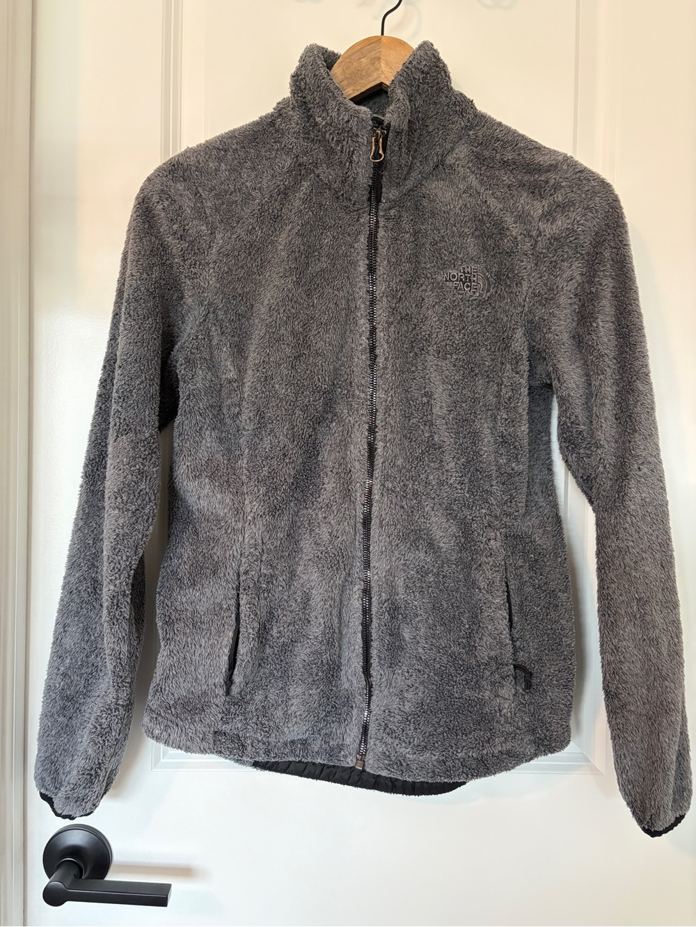 The North Face Osito Full Zip Fleece Jacket Grey Purple Shag High Pile XS